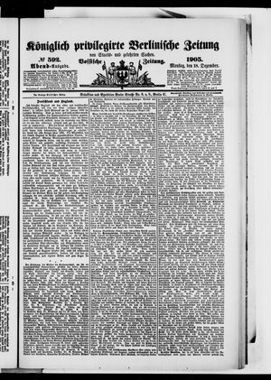 Königlich privilegirte Berlinische Zeitung von Staats- und gelehrten Sachen vom 18.12.1905