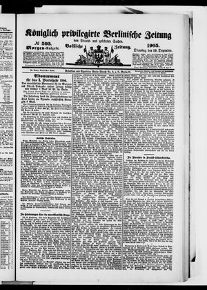 Königlich privilegirte Berlinische Zeitung von Staats- und gelehrten Sachen vom 19.12.1905