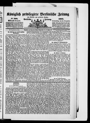 Königlich privilegirte Berlinische Zeitung von Staats- und gelehrten Sachen vom 21.12.1905