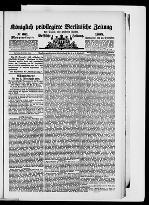 Königlich privilegirte Berlinische Zeitung von Staats- und gelehrten Sachen vom 23.12.1905