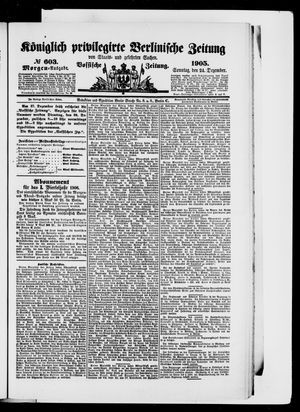 Königlich privilegirte Berlinische Zeitung von Staats- und gelehrten Sachen vom 24.12.1905