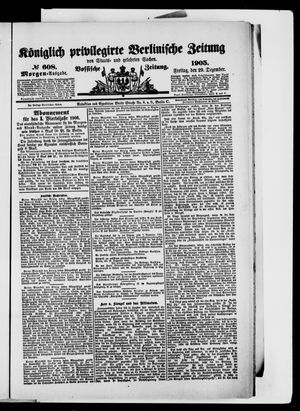Königlich privilegirte Berlinische Zeitung von Staats- und gelehrten Sachen on Dec 29, 1905