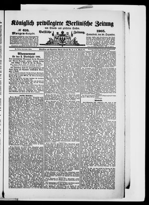 Königlich privilegirte Berlinische Zeitung von Staats- und gelehrten Sachen vom 30.12.1905