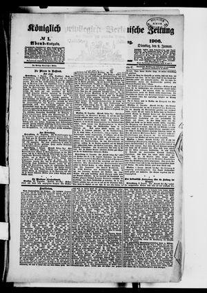 Königlich privilegirte Berlinische Zeitung von Staats- und gelehrten Sachen vom 02.01.1906