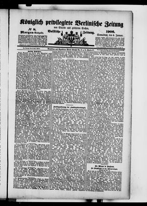 Königlich privilegirte Berlinische Zeitung von Staats- und gelehrten Sachen vom 06.01.1906
