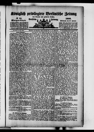 Königlich privilegirte Berlinische Zeitung von Staats- und gelehrten Sachen vom 10.01.1906