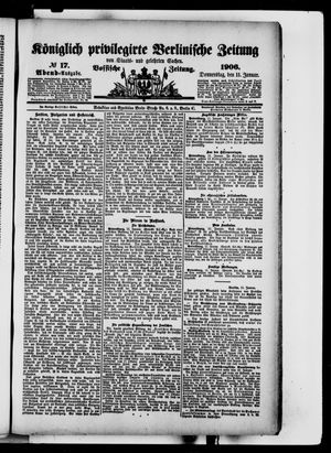 Königlich privilegirte Berlinische Zeitung von Staats- und gelehrten Sachen vom 11.01.1906