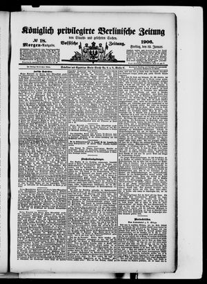 Königlich privilegirte Berlinische Zeitung von Staats- und gelehrten Sachen vom 12.01.1906