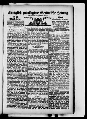 Königlich privilegirte Berlinische Zeitung von Staats- und gelehrten Sachen on Jan 13, 1906