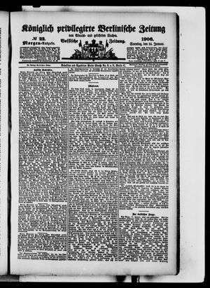 Königlich privilegirte Berlinische Zeitung von Staats- und gelehrten Sachen on Jan 14, 1906