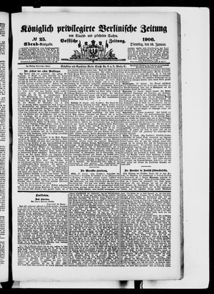 Königlich privilegirte Berlinische Zeitung von Staats- und gelehrten Sachen vom 16.01.1906