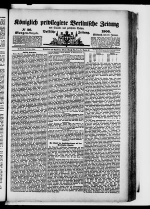 Königlich privilegirte Berlinische Zeitung von Staats- und gelehrten Sachen vom 17.01.1906