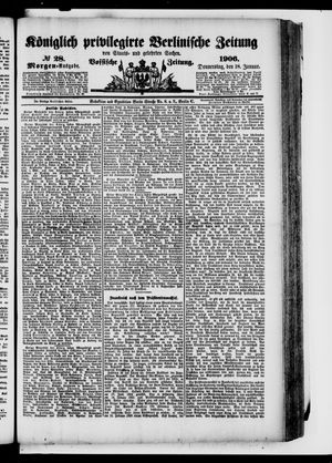 Königlich privilegirte Berlinische Zeitung von Staats- und gelehrten Sachen vom 18.01.1906
