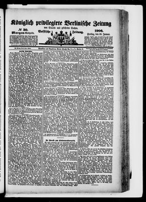 Königlich privilegirte Berlinische Zeitung von Staats- und gelehrten Sachen vom 19.01.1906