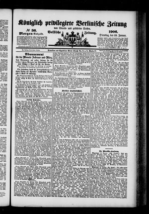 Königlich privilegirte Berlinische Zeitung von Staats- und gelehrten Sachen vom 23.01.1906