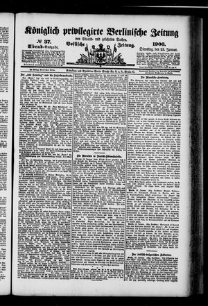 Königlich privilegirte Berlinische Zeitung von Staats- und gelehrten Sachen vom 23.01.1906