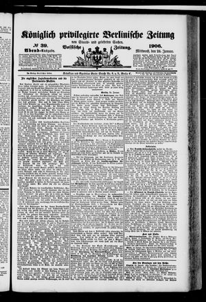 Königlich privilegirte Berlinische Zeitung von Staats- und gelehrten Sachen vom 24.01.1906