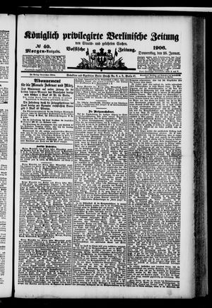 Königlich privilegirte Berlinische Zeitung von Staats- und gelehrten Sachen on Jan 25, 1906