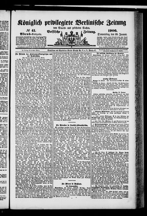 Königlich privilegirte Berlinische Zeitung von Staats- und gelehrten Sachen on Jan 25, 1906