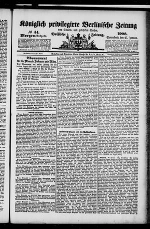 Königlich privilegirte Berlinische Zeitung von Staats- und gelehrten Sachen on Jan 27, 1906