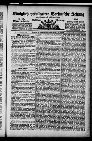 Königlich privilegirte Berlinische Zeitung von Staats- und gelehrten Sachen vom 28.01.1906