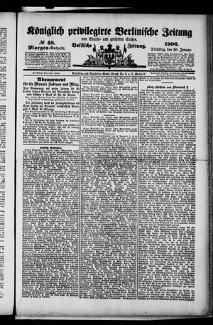 Königlich privilegirte Berlinische Zeitung von Staats- und gelehrten Sachen on Jan 30, 1906