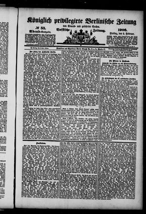 Königlich privilegirte Berlinische Zeitung von Staats- und gelehrten Sachen on Feb 2, 1906
