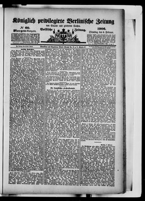 Königlich privilegirte Berlinische Zeitung von Staats- und gelehrten Sachen vom 06.02.1906
