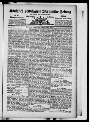 Königlich privilegirte Berlinische Zeitung von Staats- und gelehrten Sachen vom 08.02.1906