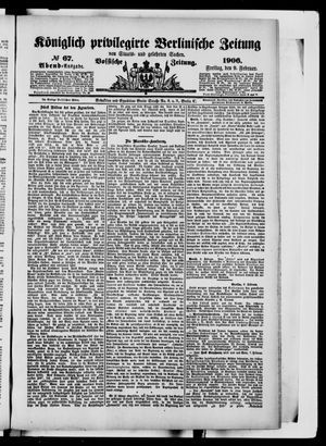 Königlich privilegirte Berlinische Zeitung von Staats- und gelehrten Sachen on Feb 9, 1906