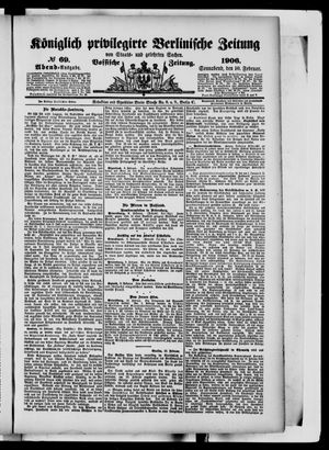 Königlich privilegirte Berlinische Zeitung von Staats- und gelehrten Sachen vom 10.02.1906