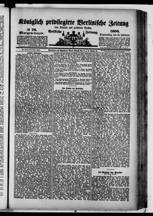 Königlich privilegirte Berlinische Zeitung von Staats- und gelehrten Sachen vom 15.02.1906