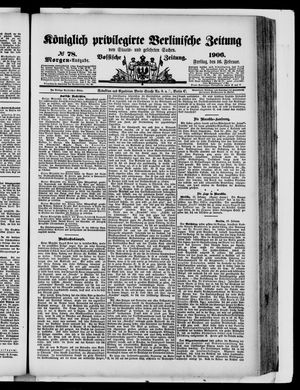 Königlich privilegirte Berlinische Zeitung von Staats- und gelehrten Sachen vom 16.02.1906
