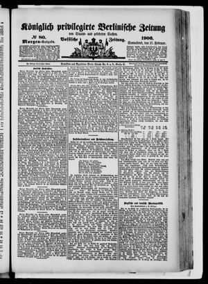 Königlich privilegirte Berlinische Zeitung von Staats- und gelehrten Sachen vom 17.02.1906
