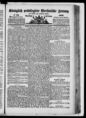 Königlich privilegirte Berlinische Zeitung von Staats- und gelehrten Sachen vom 18.02.1906