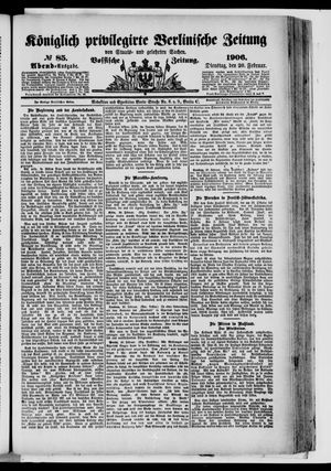 Königlich privilegirte Berlinische Zeitung von Staats- und gelehrten Sachen vom 20.02.1906