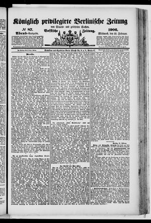 Königlich privilegirte Berlinische Zeitung von Staats- und gelehrten Sachen vom 21.02.1906