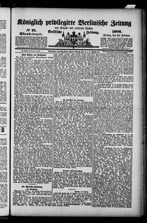 Königlich privilegirte Berlinische Zeitung von Staats- und gelehrten Sachen on Feb 23, 1906