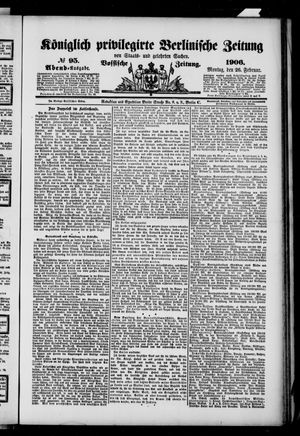 Königlich privilegirte Berlinische Zeitung von Staats- und gelehrten Sachen vom 26.02.1906