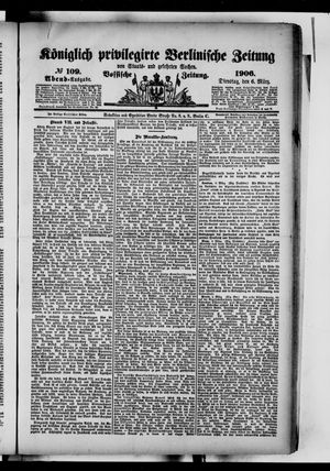 Königlich privilegirte Berlinische Zeitung von Staats- und gelehrten Sachen vom 06.03.1906