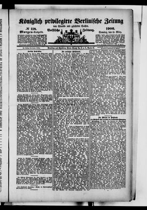 Königlich privilegirte Berlinische Zeitung von Staats- und gelehrten Sachen vom 11.03.1906