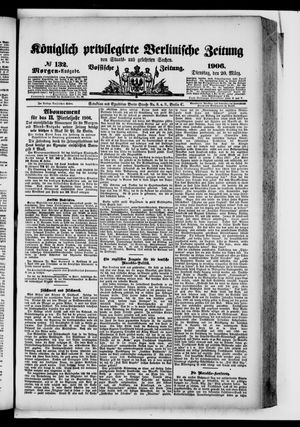 Königlich privilegirte Berlinische Zeitung von Staats- und gelehrten Sachen vom 20.03.1906