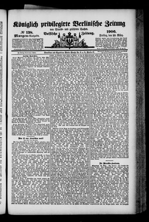 Königlich privilegirte Berlinische Zeitung von Staats- und gelehrten Sachen vom 23.03.1906