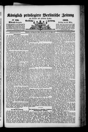 Königlich privilegirte Berlinische Zeitung von Staats- und gelehrten Sachen vom 23.03.1906