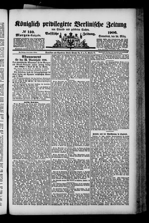 Königlich privilegirte Berlinische Zeitung von Staats- und gelehrten Sachen vom 24.03.1906