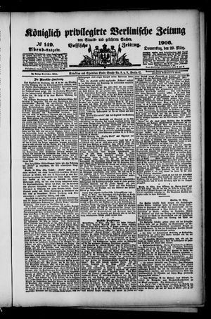 Königlich privilegirte Berlinische Zeitung von Staats- und gelehrten Sachen vom 29.03.1906