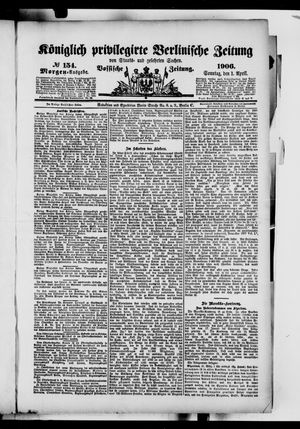 Königlich privilegirte Berlinische Zeitung von Staats- und gelehrten Sachen on Apr 1, 1906