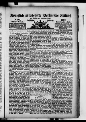 Königlich privilegirte Berlinische Zeitung von Staats- und gelehrten Sachen on Apr 5, 1906