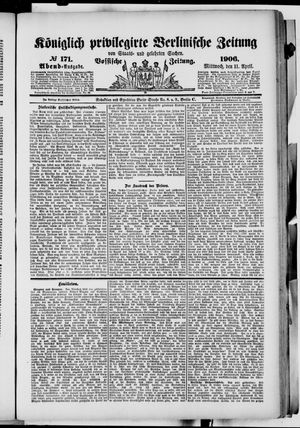 Königlich privilegirte Berlinische Zeitung von Staats- und gelehrten Sachen vom 11.04.1906