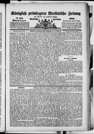 Königlich privilegirte Berlinische Zeitung von Staats- und gelehrten Sachen vom 12.04.1906